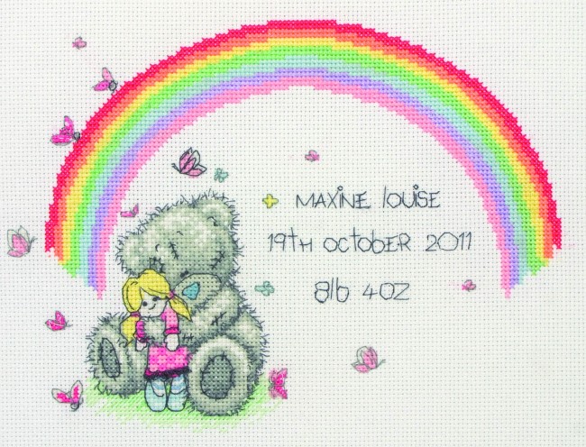 tatty teddy birth sampler cross stitch